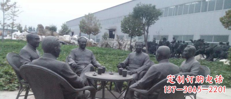 泉州广场伟人喝茶人物铜雕