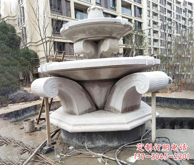 泉州海马石雕喷泉,喷水灿烂缤纷
