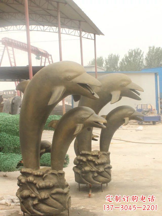 泉州海豚之美,艺术铸就——铜质海豚雕塑