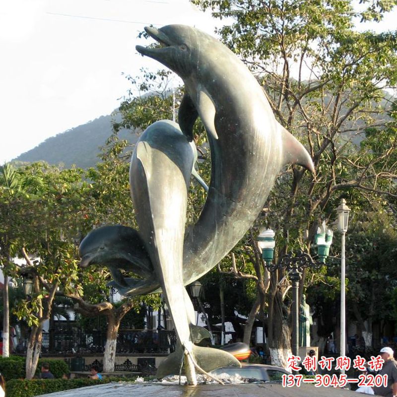 泉州海豚公园铜雕景观动物雕塑