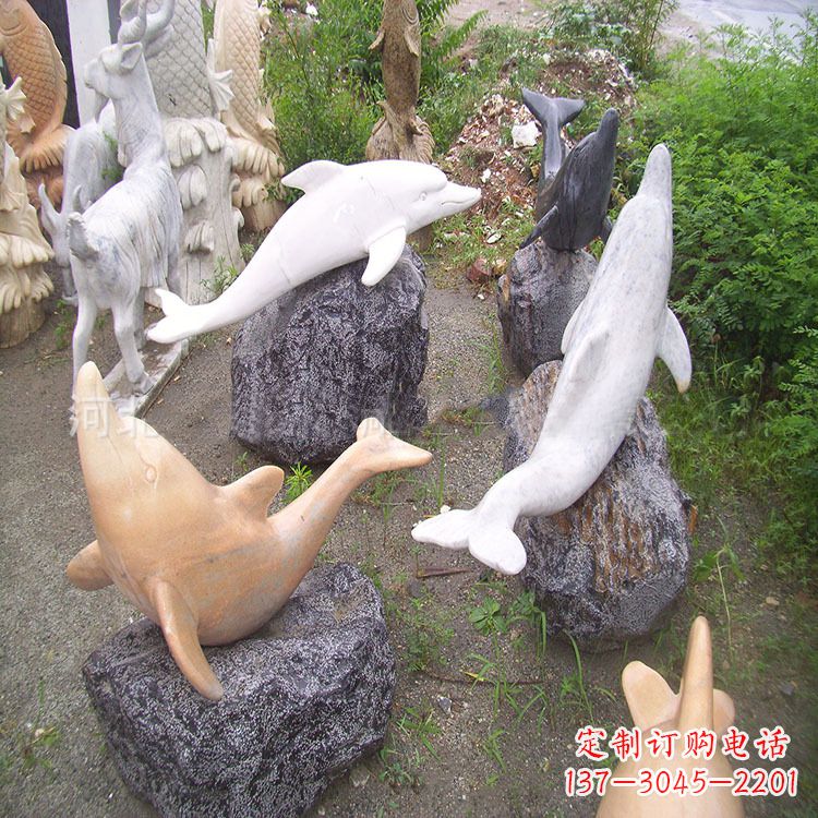 泉州海豚石雕塑,纯手工定制精美艺术品