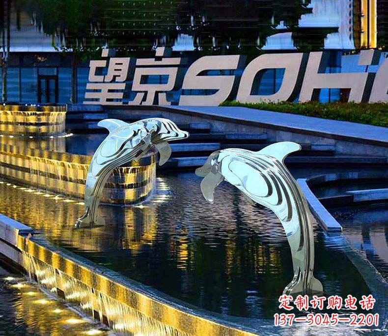 泉州可爱海豚不锈钢雕塑