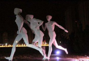 泉州优雅靓丽的女性不锈钢跑步雕塑