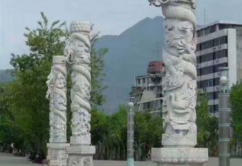 泉州定制精美的盘龙柱石雕
