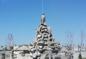 泉州令人称羡的广场龙龟喷泉石雕