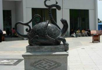 泉州龟蛇铜雕-为城市广场增添神话动物雕塑美景