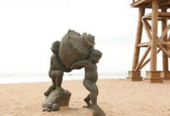 泉州抬着海螺的小男孩景观雕塑