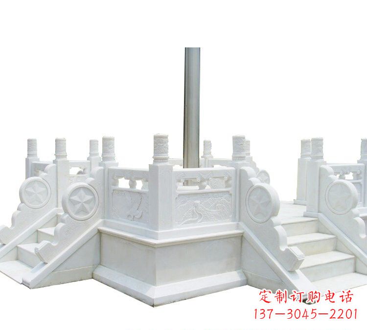 泉州精美的汉白玉升旗台雕塑