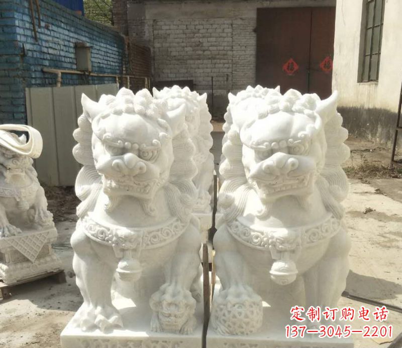 泉州中领雕塑:绣球狮子石雕