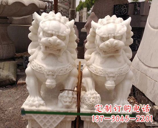 泉州精美手工汉白玉狮子石雕