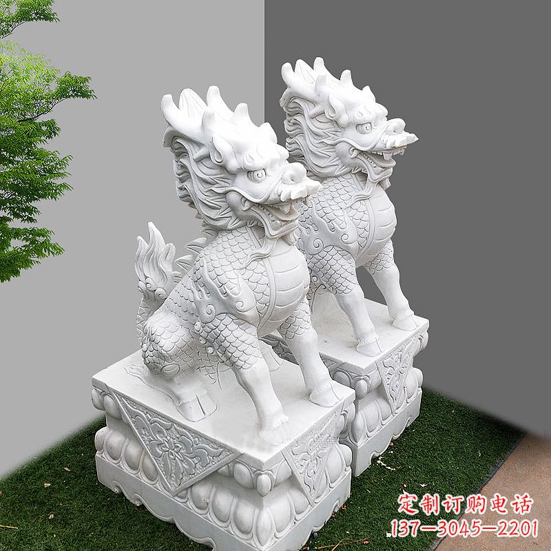 泉州品质出众的汉白玉麒麟大门石雕塑