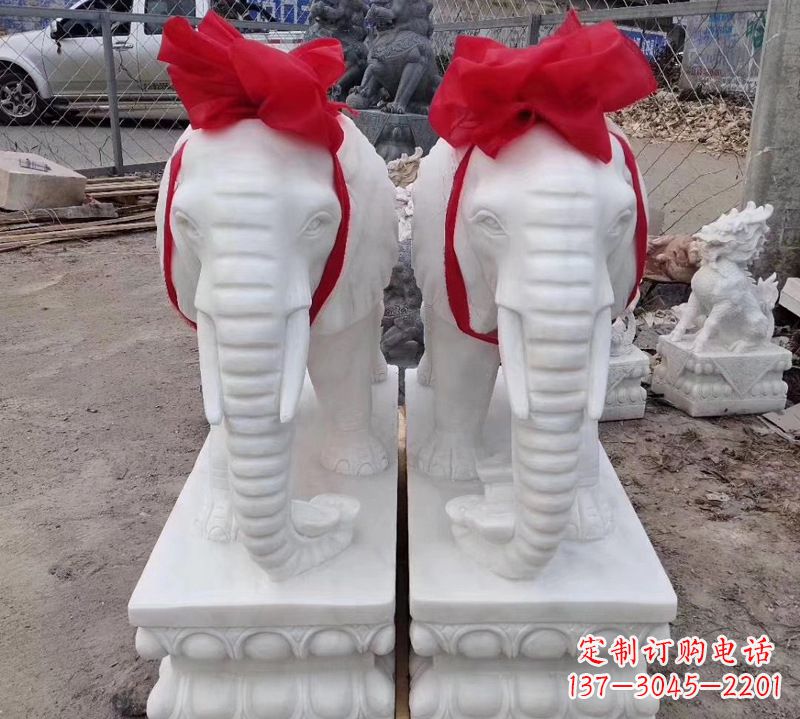 泉州汉白玉大象石雕