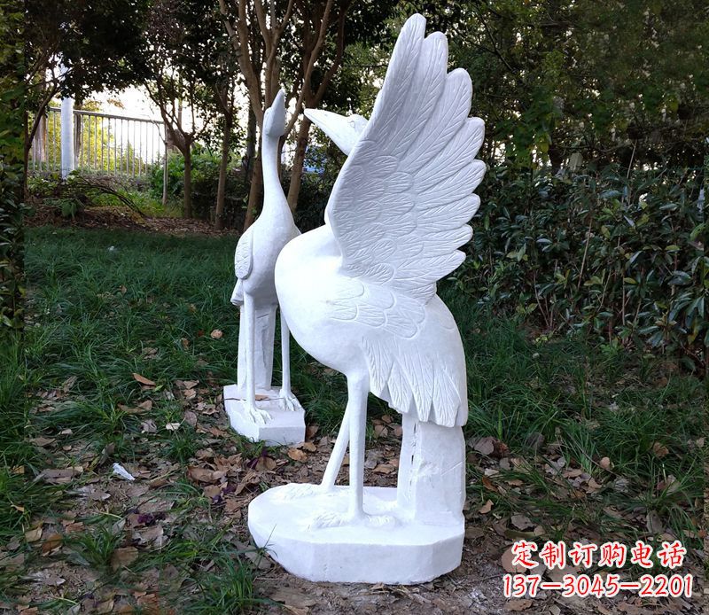 泉州艺术级典雅的丹顶鹤雕塑