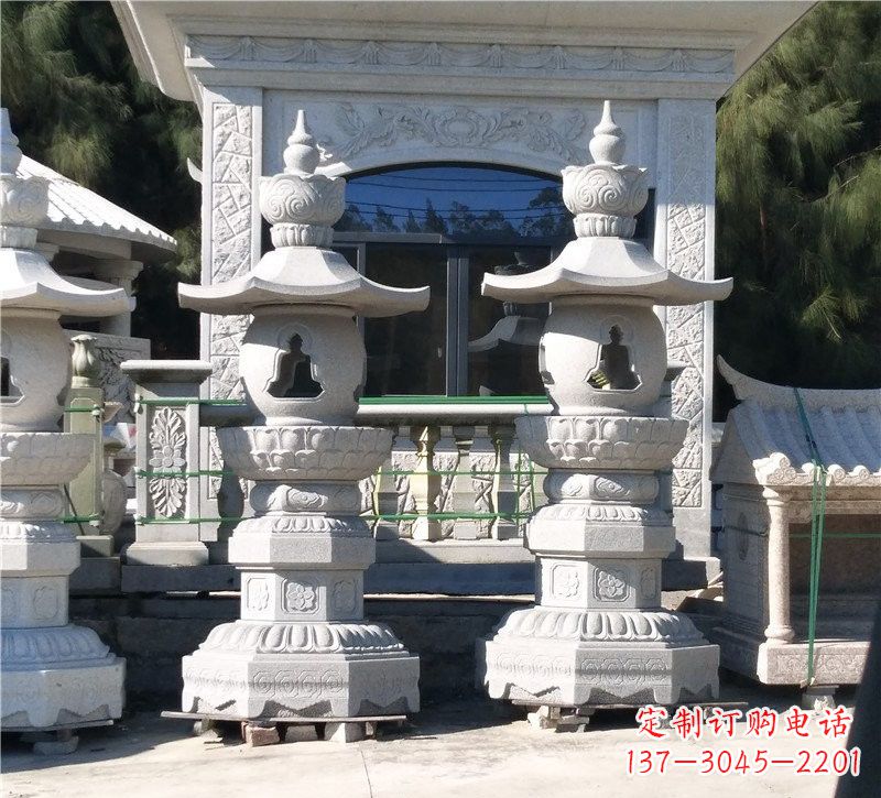 泉州汉白玉公园灯笼雕塑