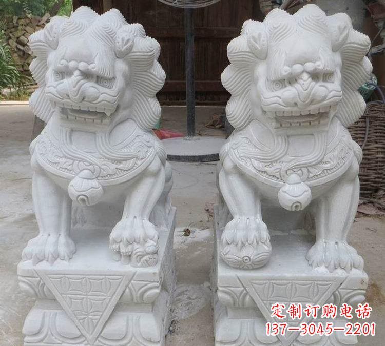 泉州汉白玉精美狮子雕塑