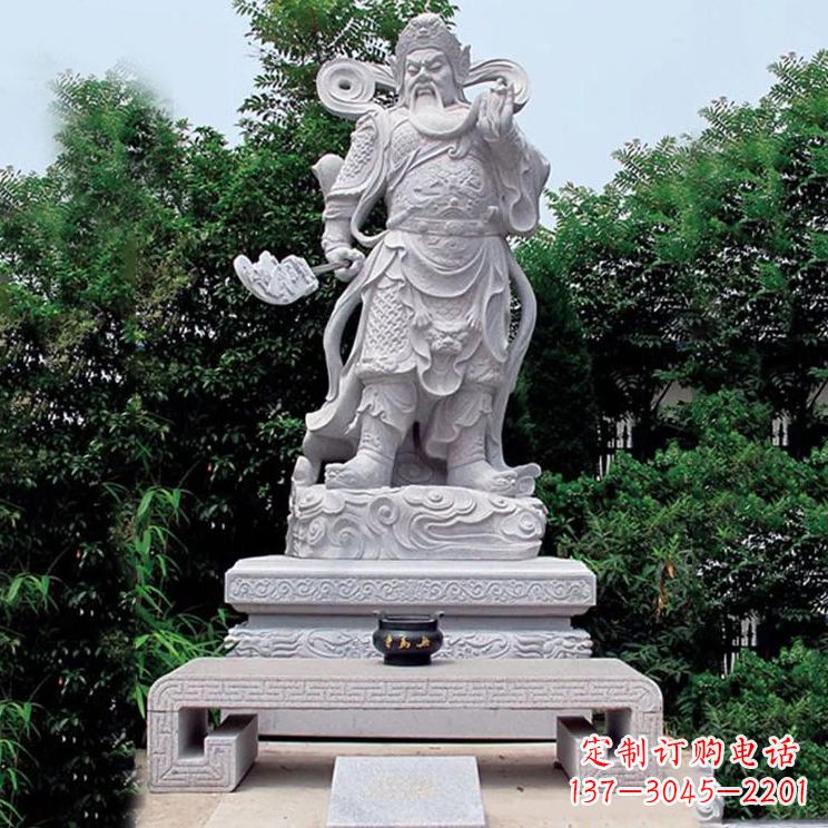 泉州汉白玉关公雕塑,融入神秘历史色彩