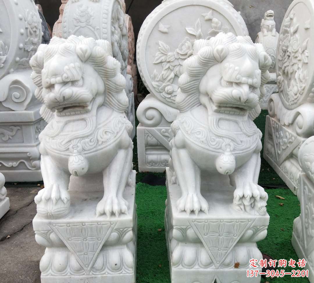 泉州精致汉白玉狮子雕塑