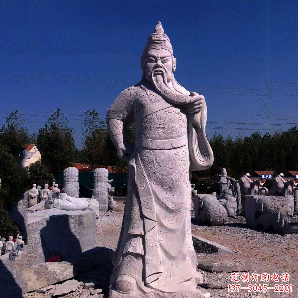 泉州中领雕塑-精致关羽石雕塑