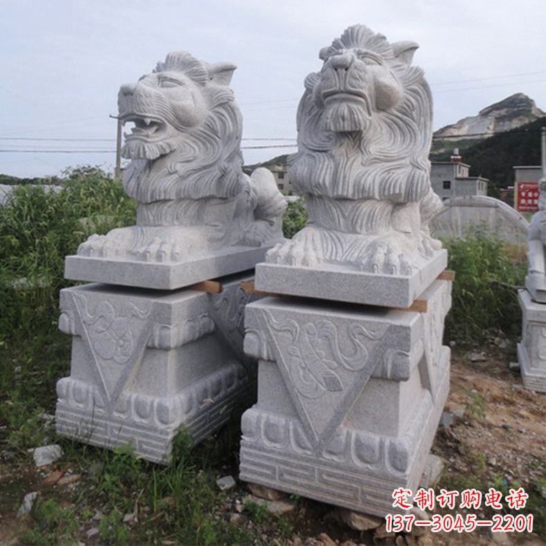 泉州汇丰狮子石雕,精美雕塑展现霸气