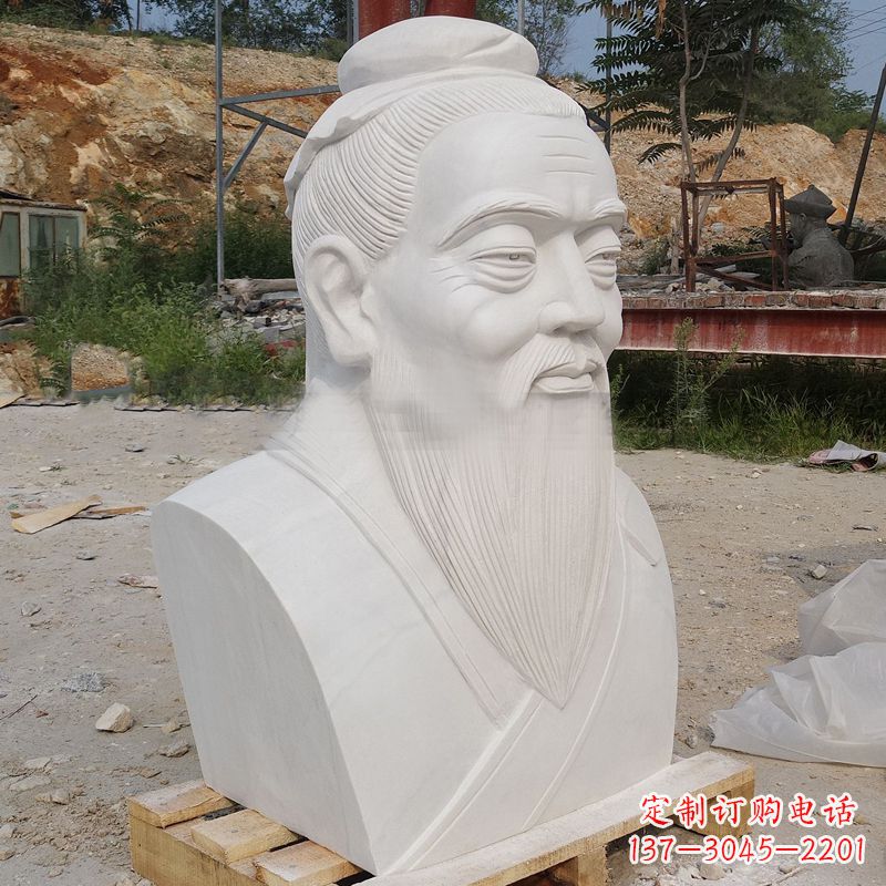 泉州中领雕塑,高级工艺汉白玉孔子胸像