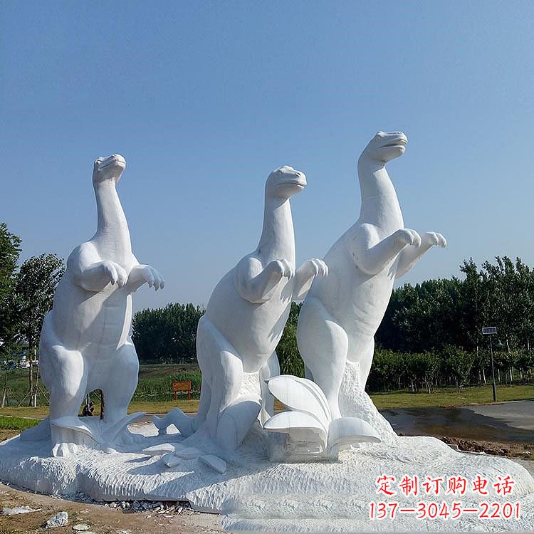 泉州百年恐龙,白玉雕塑景观邀您共赏