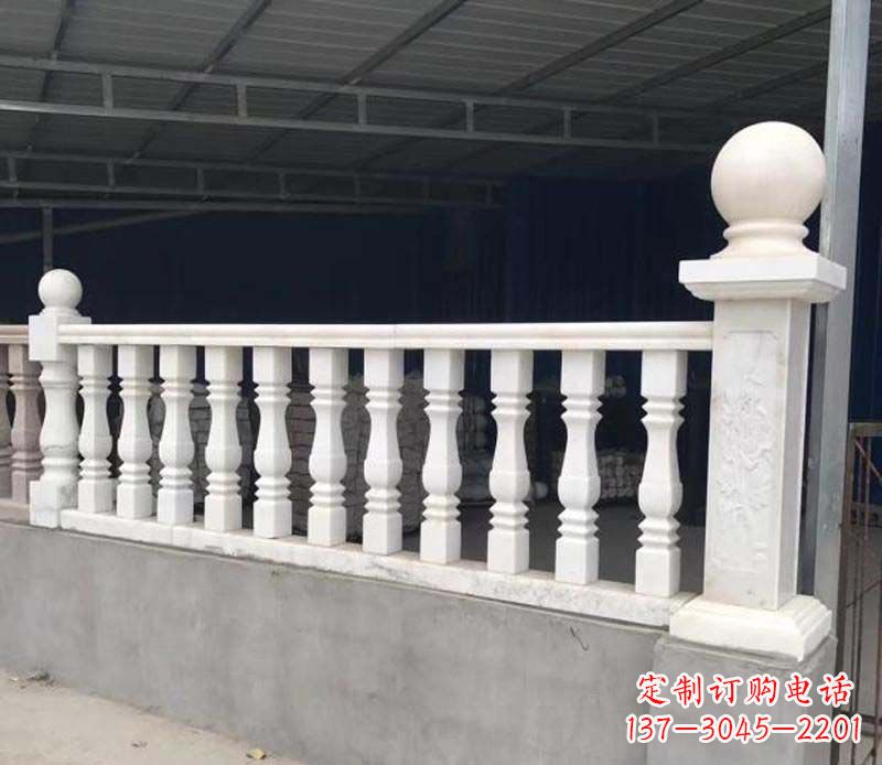 泉州中领雕塑，汉白玉栏杆景观雕塑定制