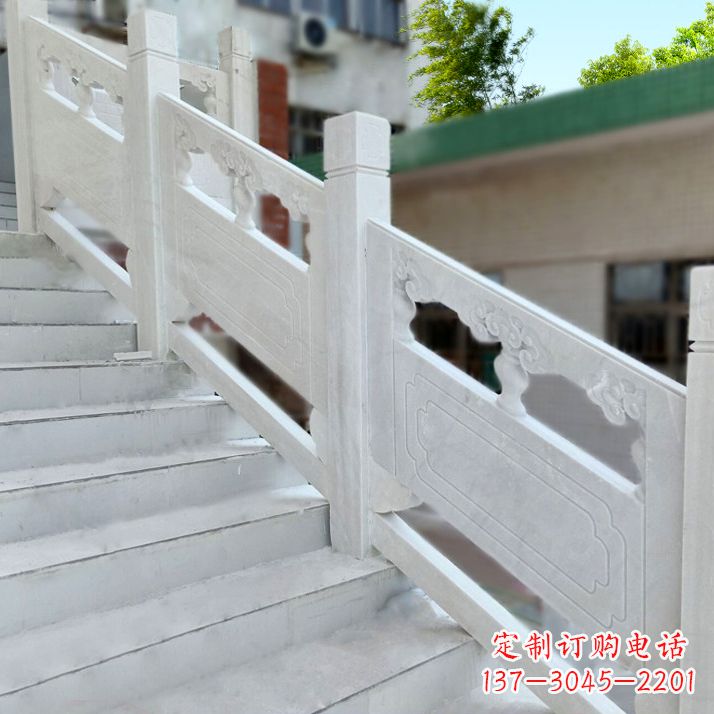 泉州高雅精致的汉白玉楼梯石雕栏杆
