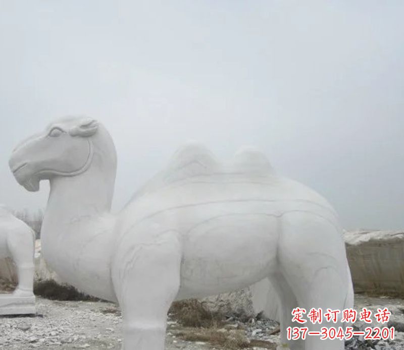 泉州汉白玉骆驼石雕塑,装点家居空间