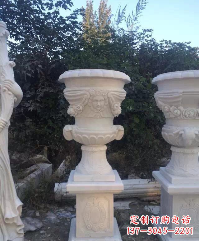 泉州汉白玉艺术雕塑花盆