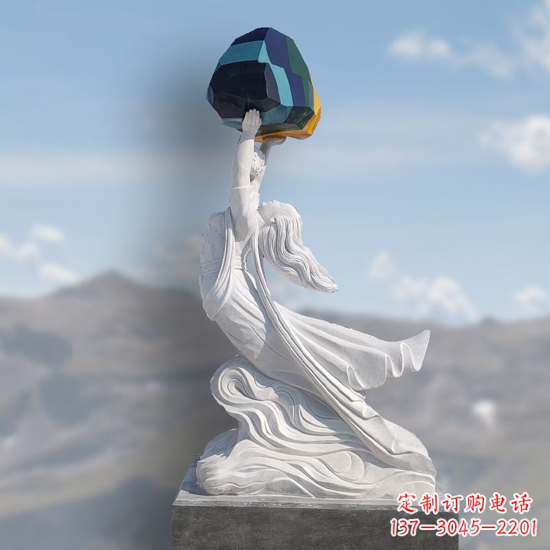 泉州领雕塑精美雕刻的女娲补天石雕塑