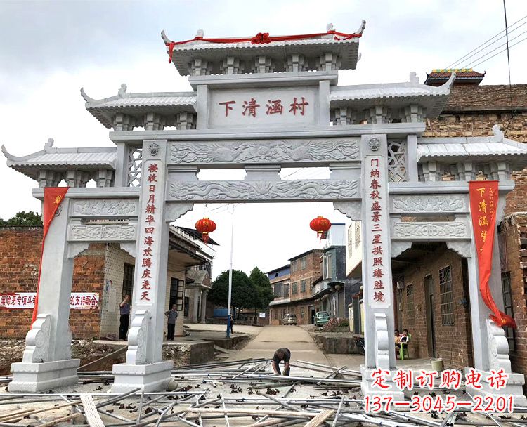 泉州汉白玉牌坊石雕