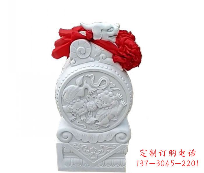 泉州中领雕塑的精美玉石门墩雕塑是一个经过精心…