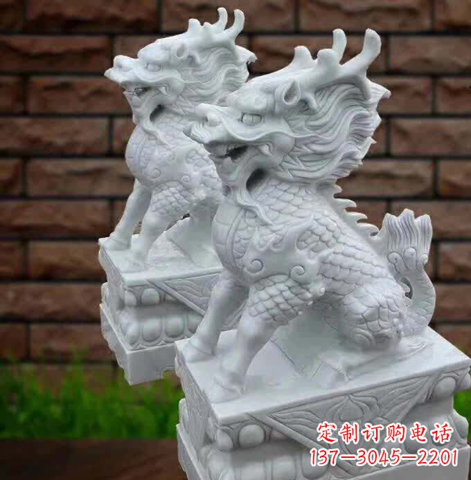 泉州汉白玉麒麟雕塑1