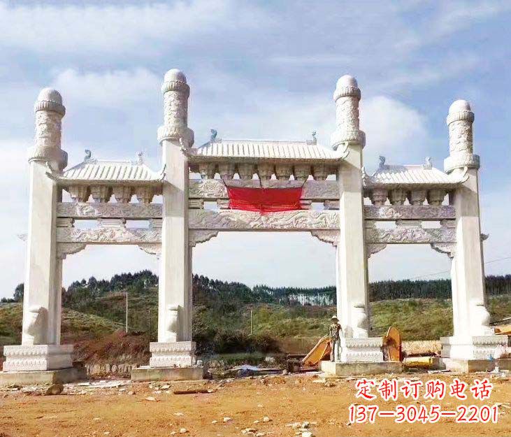 泉州精美白玉牌坊石雕,品质缔造传世绝品