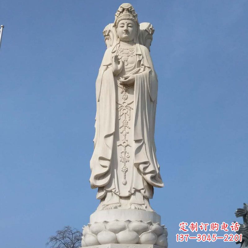 泉州中领雕塑|汉白玉观音石雕佛像