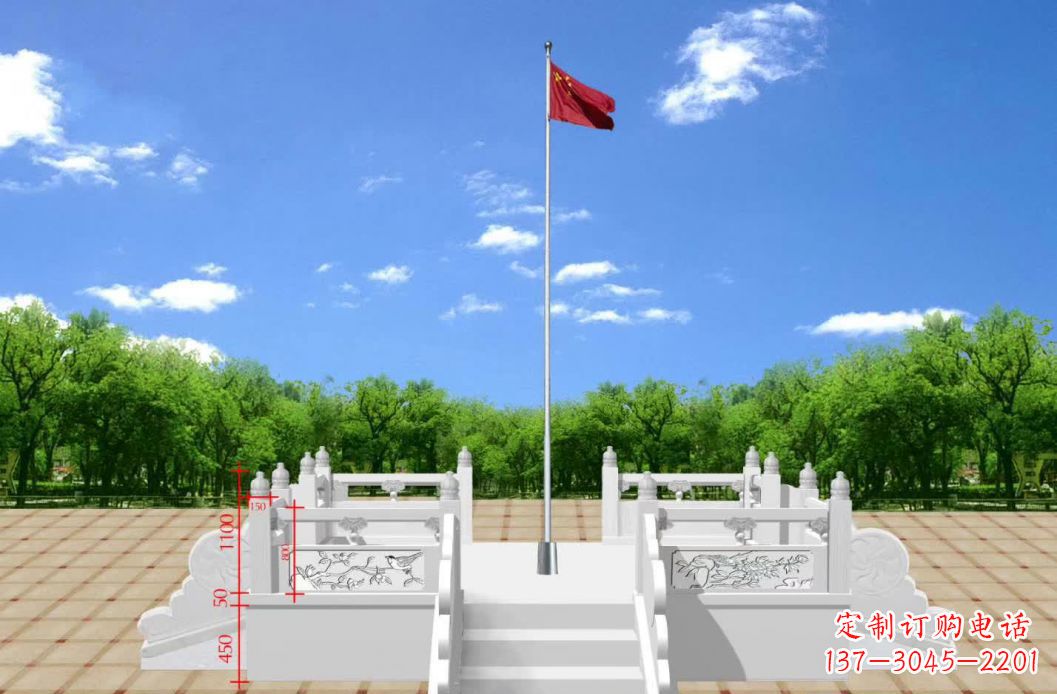 泉州汉白玉升旗台雕塑12