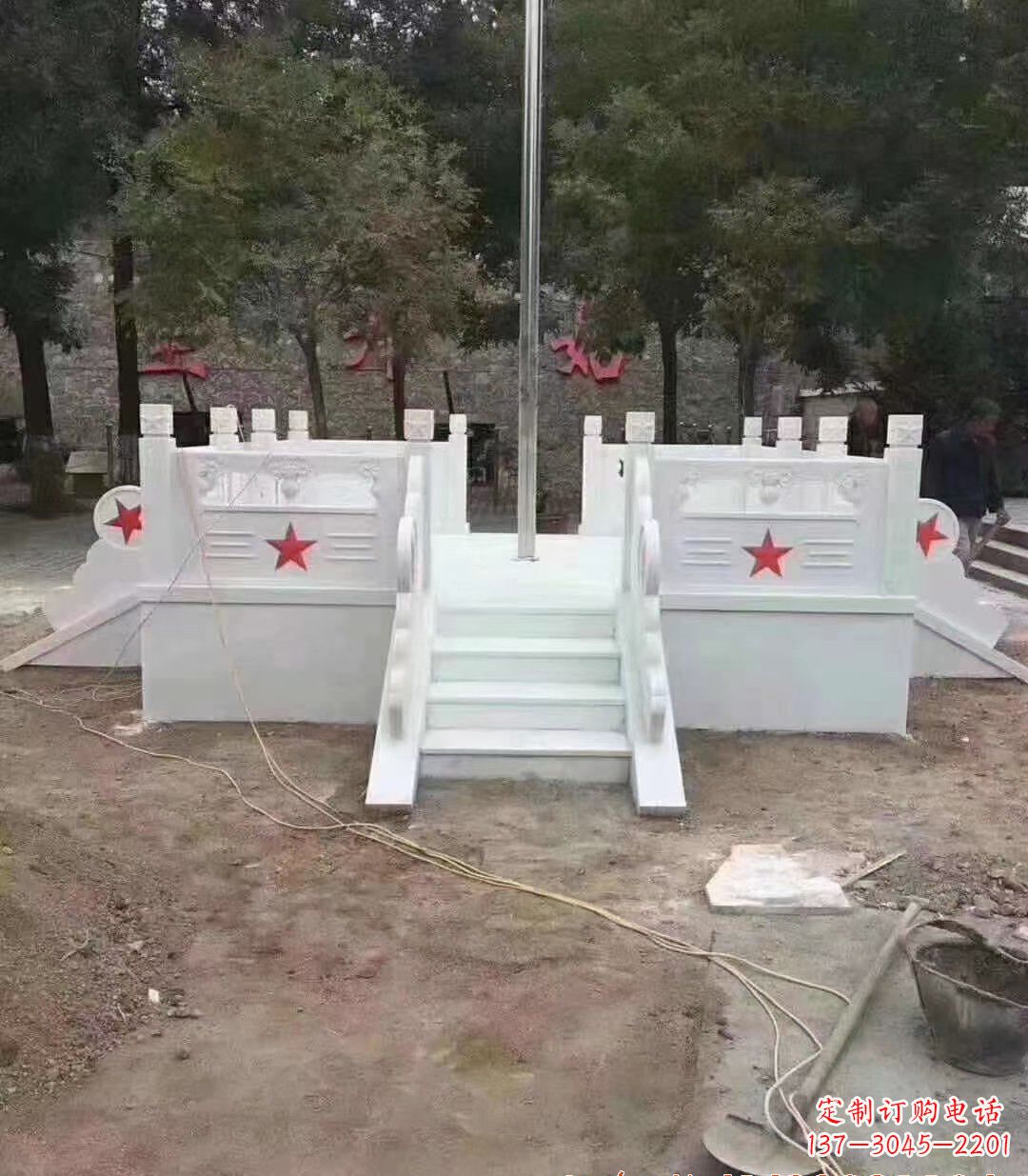 泉州汉白玉升旗台石雕
