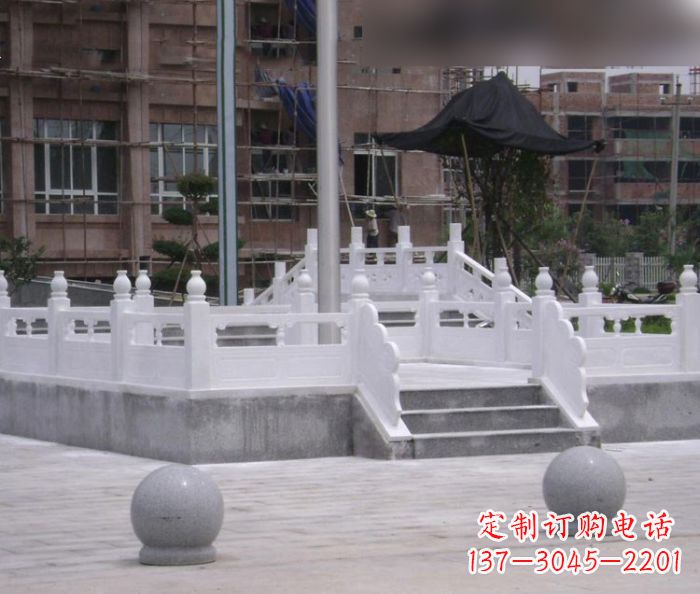 泉州汉白玉校园升旗台石雕