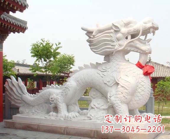 泉州汉白玉生肖龙雕,精致传承岁月之美