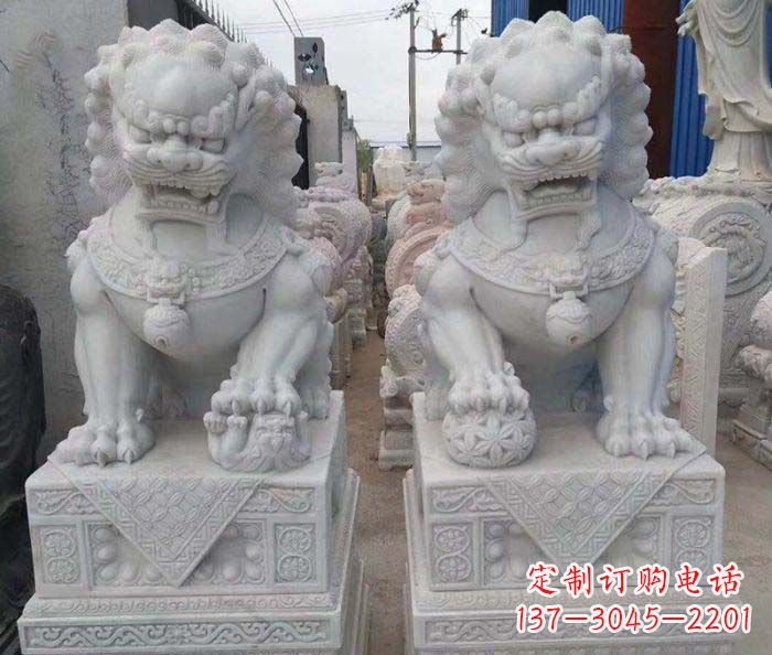 泉州汉白玉狮子招财动物石雕