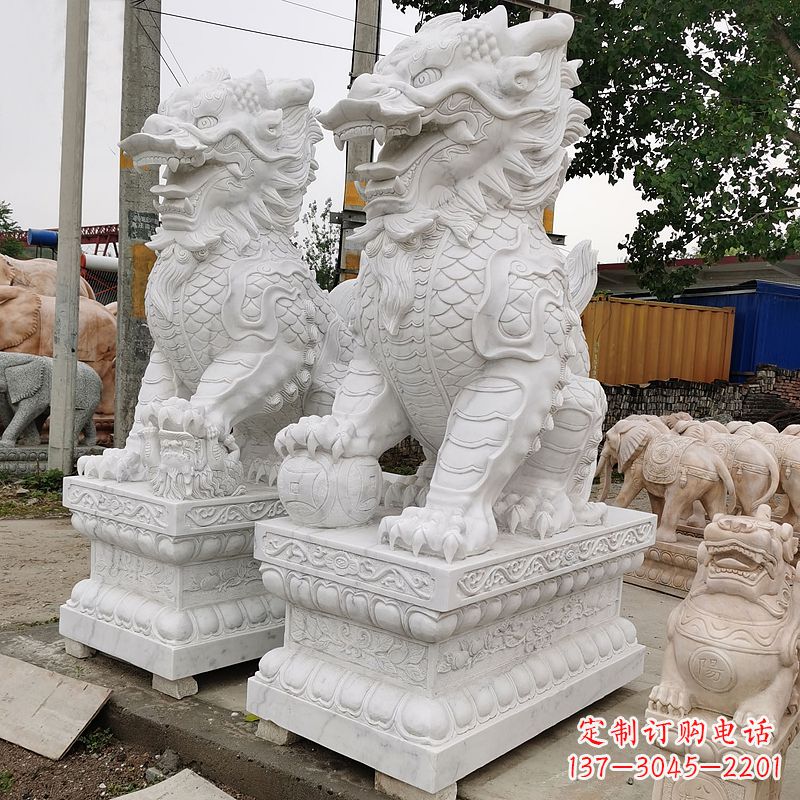 泉州汉白玉麒麟雕塑,承载古典之美