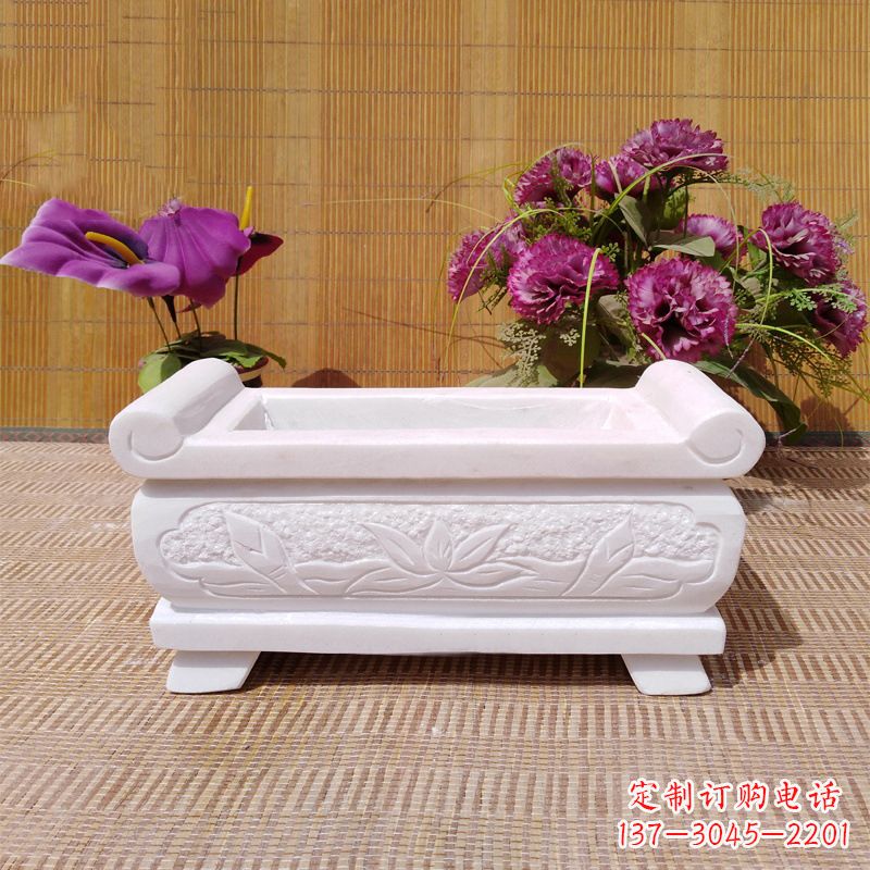 泉州汉白玉石特色香炉雕塑