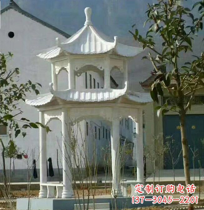 泉州汉白玉凉亭雕塑,为您打造完美的艺术空间