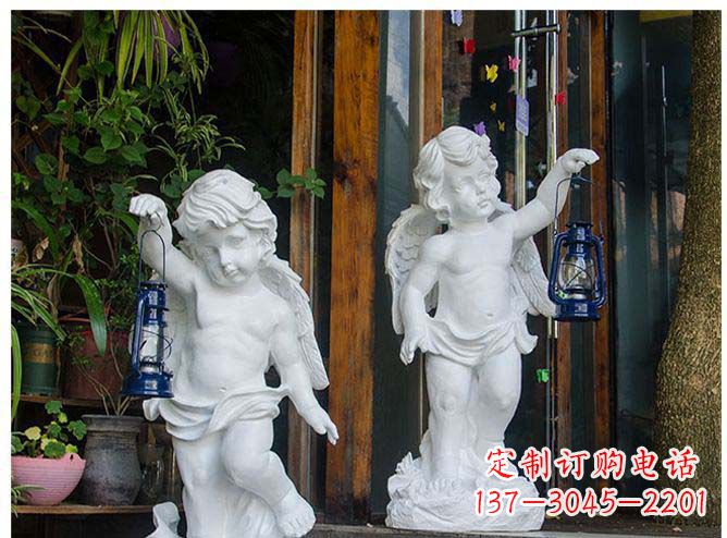 泉州白玉天使雕塑,夜晚的灯火璀璨