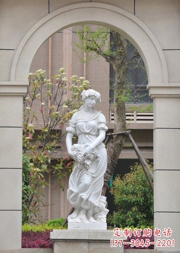 泉州汉白玉西方美女雕塑