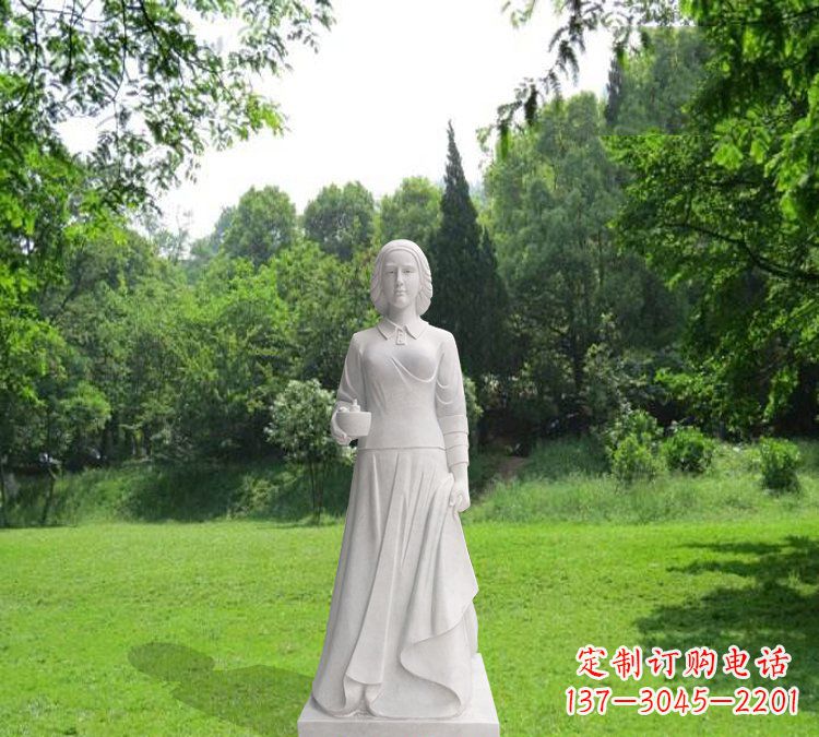 泉州汉白玉西方名人南丁格尔雕塑