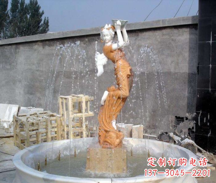 泉州汉白玉西方人物公园石雕喷泉