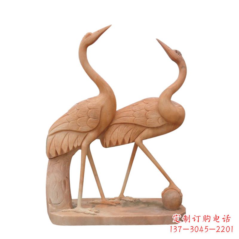 泉州汉白玉花仙鹤雕塑,是来自中领雕塑的一件精…