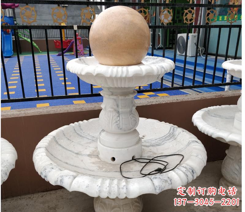 泉州高贵典雅的汉白玉风水球雕塑