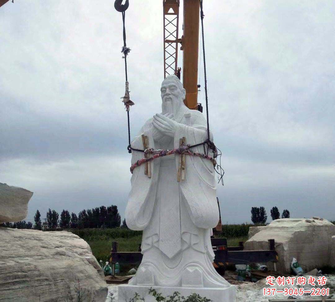 泉州超越传统汉白玉校园孔子雕塑